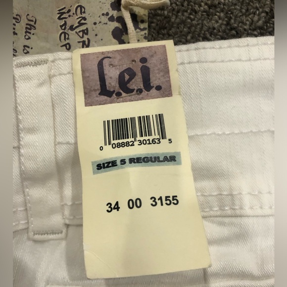 Vintage LEI low rise white skinny flare jeans NWT Sz 5 - Picture 4 of 11